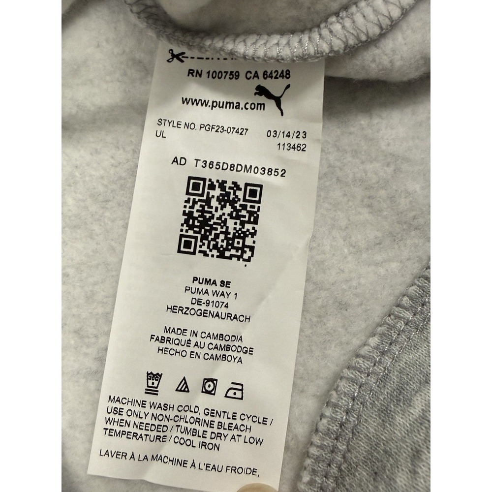 Puma Girls Fleece Hoodie Jogger Set Metallic Pink Heathered Gray Sz XS 6 - Picture 12 of 12